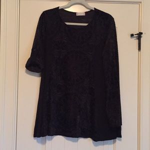 Altar’d State Velvet Blouse Black